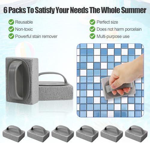 WanZEXine 8 Pcs Pumice Stone Cleaning Tool with Handle