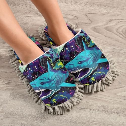 Bulletgxll Coral Shark Microfiber Cleaning Slippers - L Size