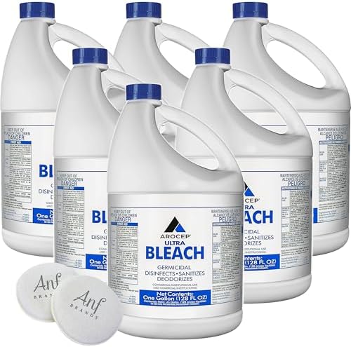 6 Gallons Liquid Chlorine Bleach with 1 Gallon Jugs