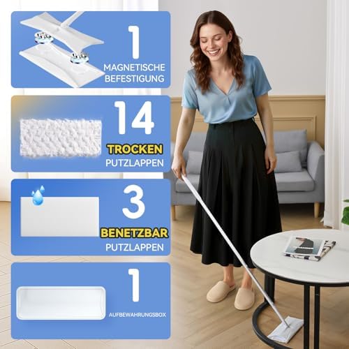 JOJOCLEAN 2-in-1 Dry Wet Floor Mop Kit