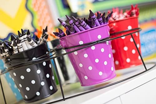 Teacher Created Resources Buckets Set 6-Piece Black Polka Dots