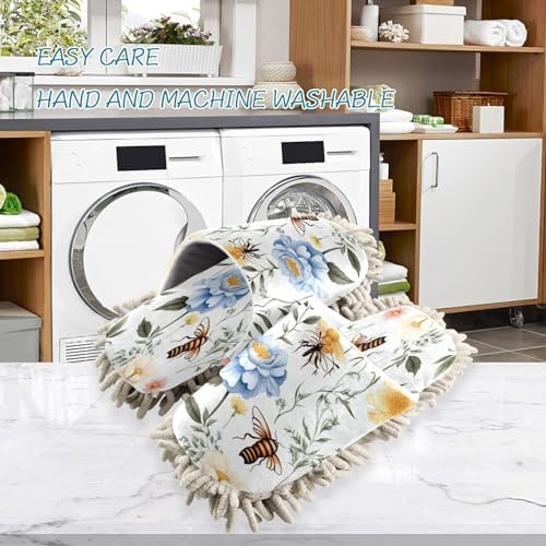 Bulletgxll Bees and Flowers Cleaning Slippers - M