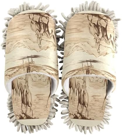 Bulletgxll Men Riding Horses Mopping Slippers Washable