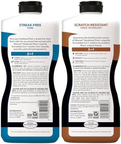 Weiman Hardwood Floor Cleaner and Polish Restorer Combo 2 Pack