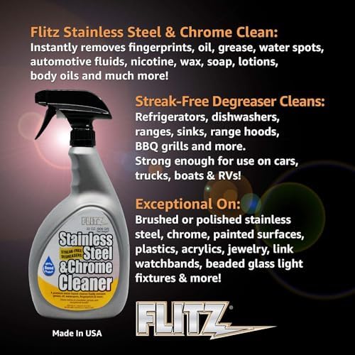 Flitz 32oz Stainless Steel Chrome Cleaner Spray - USA Made