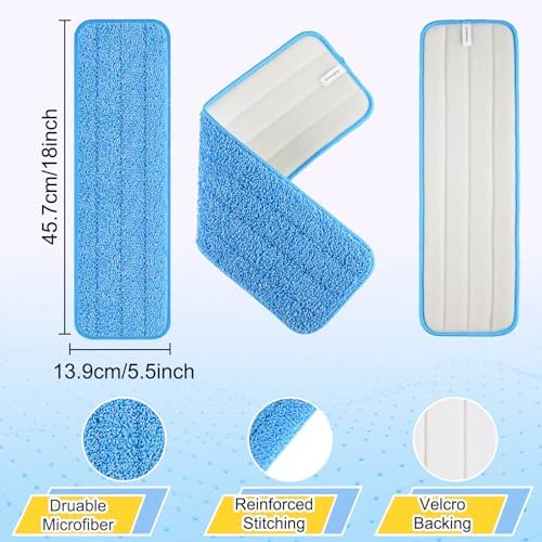 18 Inch Reusable Microfiber Mop Heads 5 Pack