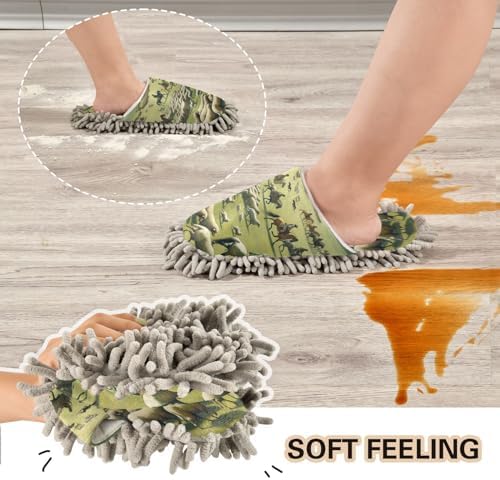 Zhirexin Microfiber Mop Slippers for Men Women Floor Cleaning 1