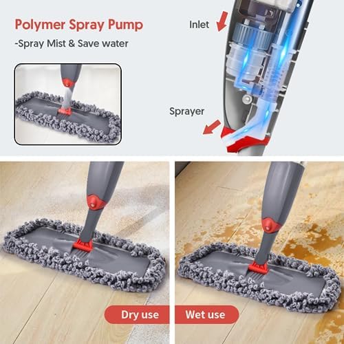 Domi-patrol Microfiber Spray Floor Mops for Hardwood Tile Cleaning