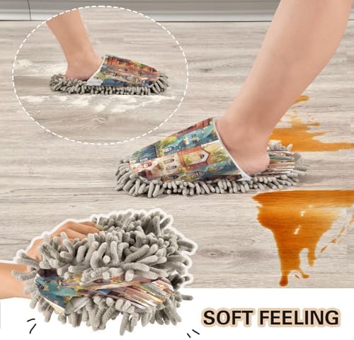 Zhirexin Colorful Castle Cleaning Slippers