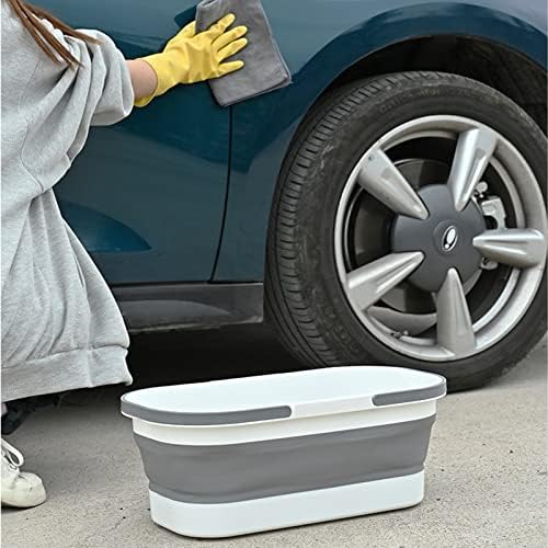 Goderewild 12L Collapsible Bucket with Wheels - Grey