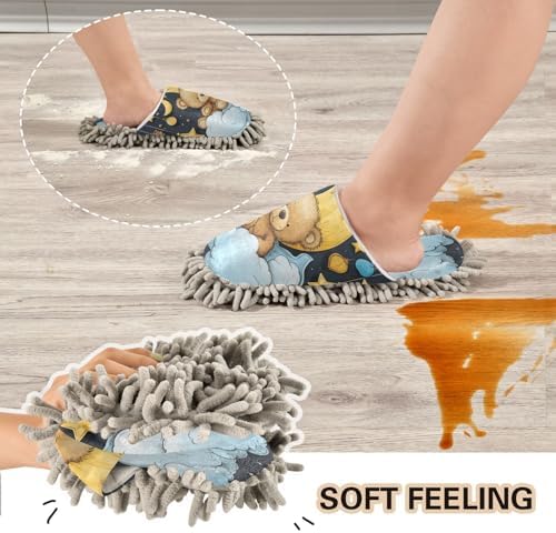 Bulletgxll Mopping Slippers with Microfiber Chenille - Unisex Replacement Mop Pads