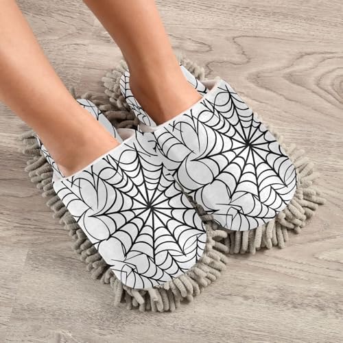 Zhirexin Halloween Black Web Cleaning Slippers