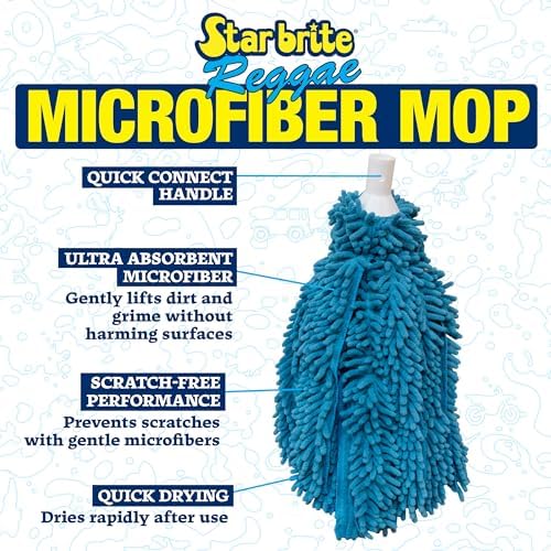 STAR BRITE Microfiber Reggae Mop Quick Connect Scratch-Free