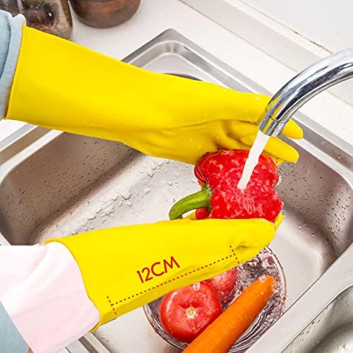 Vgo 1-Pair Reusable Rubber Gloves for Kitchen and Household Use