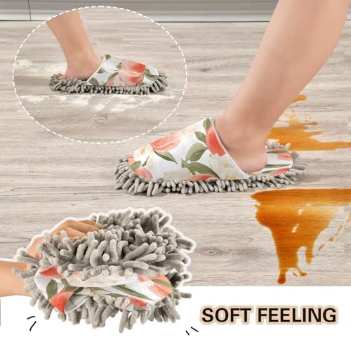 Pink Peach Microfiber Cleaning Slippers for Daily Use