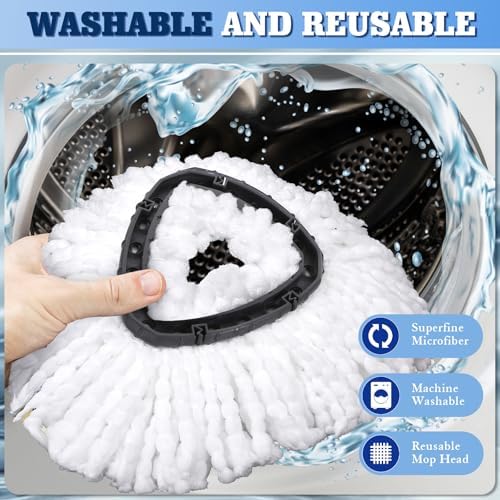 4 Pack Spin Mop Heads Compatible with Oceda EasyWring 1-Tank System