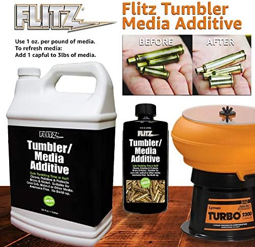 Flitz Tumbler Media Additive - 76oz Brass Cleaner for Ammo Copper All Metals