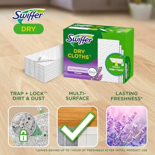 Swiffer Dust Mop Dry Pads Refill Lavender Scent 52ct Pack of 3