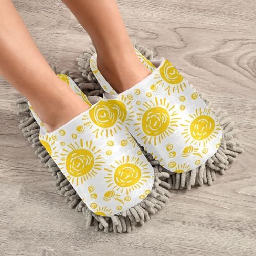 Bulletgxll Swirling Suns Mop Slippers Washable 1