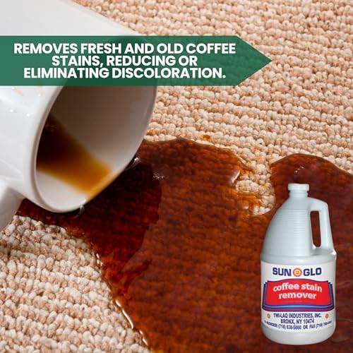 Sun-Glo Ultra-Efficient Coffee Stain Remover for Upholstery Carpet - 4x1 Gallon Case