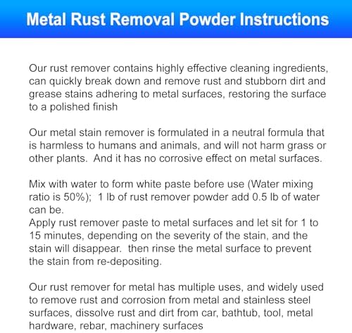 Eyaeyao Rust Remover Powder 8 Ounces Multi-Purpose