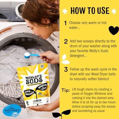 Mollys Suds Oxygen Whitener 41 oz - Stain Remover Laundry Booster