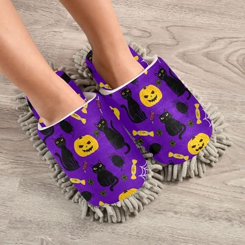 Burbuja Cat Candy Pumpkin Mop Slippers for Women Men