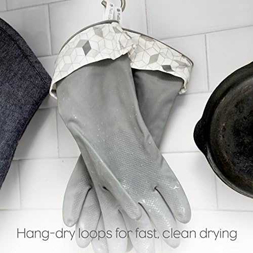 Full Circle Splash Patrol Natural Latex Cleaning Gloves SmallMedium Grey