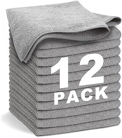WEAWE Gray Microfiber Cleaning Cloth 13x13 - Pack of 12