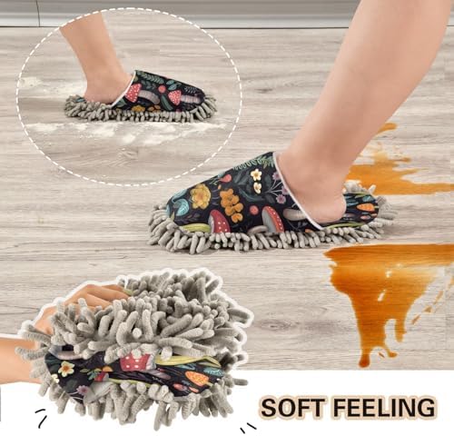 Zhirexin Mop Slippers - Soft Microfiber Cleaning Shoes for Home Use