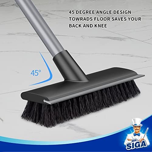 MRSIGA 2 in 1 Floor Scrub Brush with Long Handle