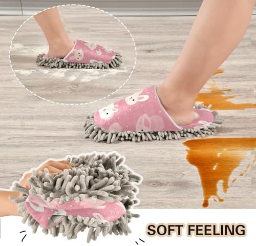 Zhirexin Cute Bunny Cleaning Slippers - Washable and Comfortable
