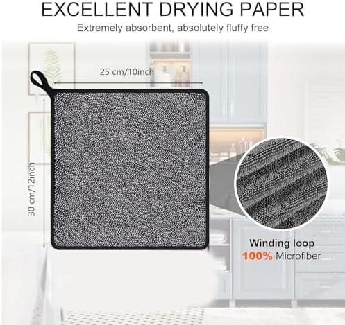 Shiny Bath Wipes 5pcs Grey Microfiber Drying Cloths