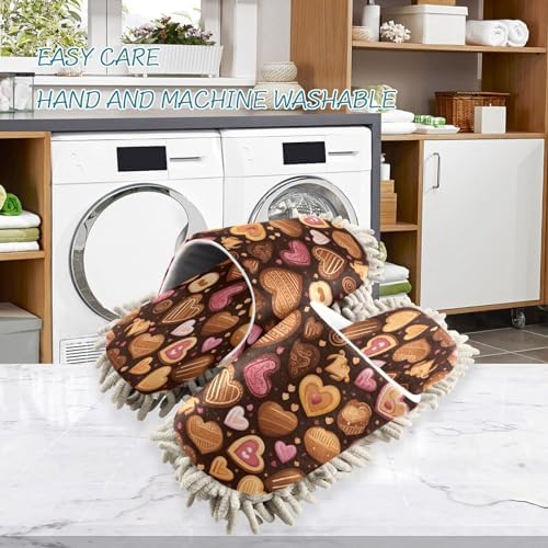 Hearts and Biscuits Mopping Slippers for Daily Cleaning
