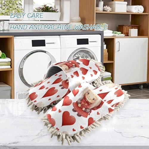 Bulletgxll Cartoon Girl Mopping Slippers - M