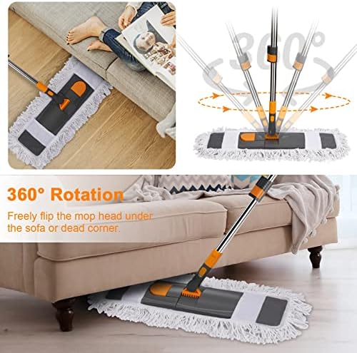 MASTERTOP Dust Mop for Floor Cleaning with 2 Pads