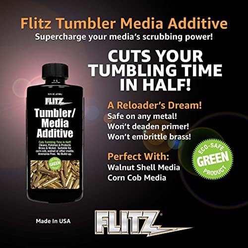 Flitz Tumbler Media Additive - 76oz Brass Cleaner for Ammo Copper All Metals