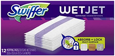 Swiffer WetJet Mopping Pad Refill 12 Count Multi-Surface Hardwood Floor Cleaner