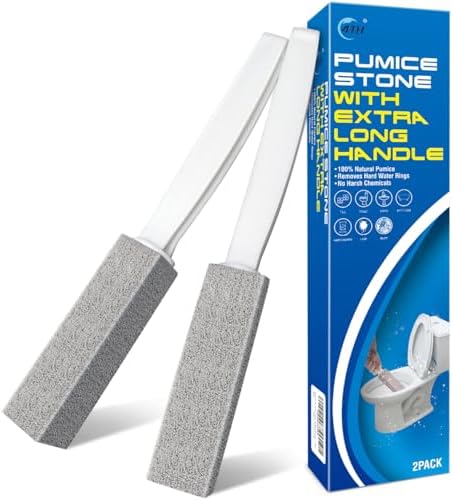 4TH Pumice Stone Cleaning Stick with Extra Large Handle - 2 Pack