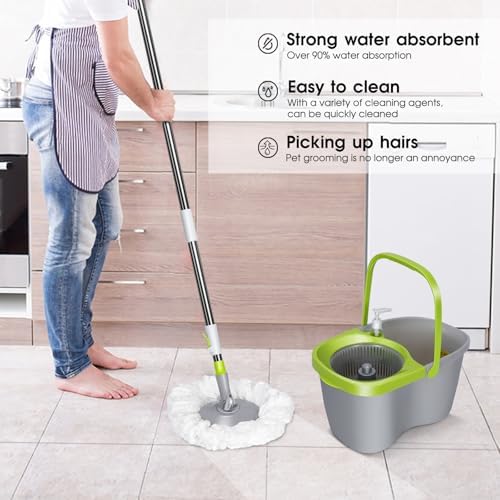 MASTERTOP Spin Mop and Bucket with Wringer Set 1