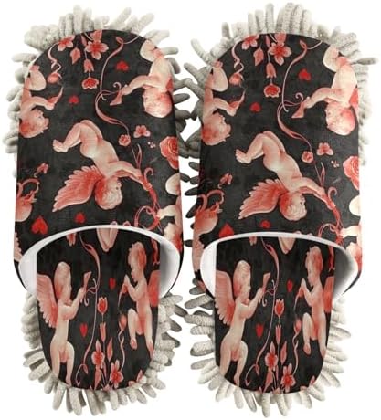 Bulletgxll Cartoon Cupids Cleaning Slippers Mop Pads