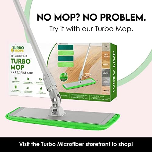 Turbo Microfiber Mop Refills 4 Pack - Reusable Thick Washable Dust Mop Heads