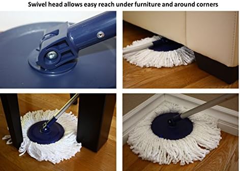 Twist and Shout Spin Mop with 2 Microfiber Heads