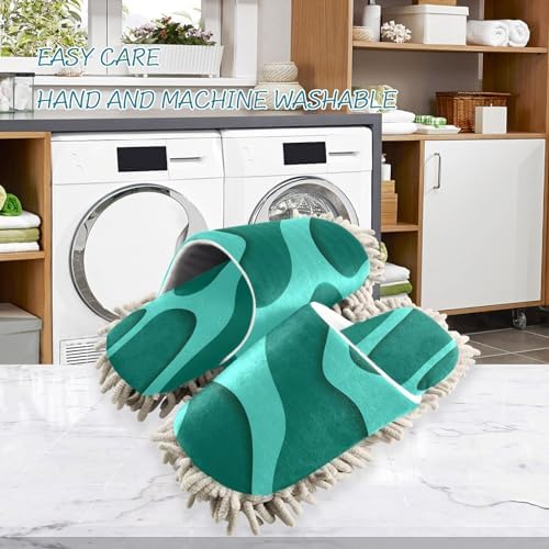 Bulletgxll Green Texture Microfiber Cleaning Slippers 1