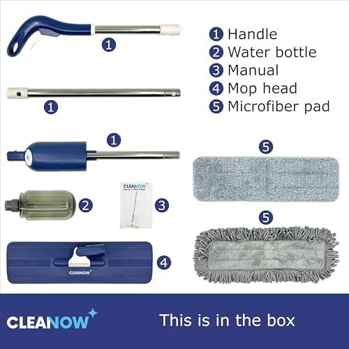 Cleanow Spray n Shine Mop - 2 Microfiber Pads 330 ml Refill