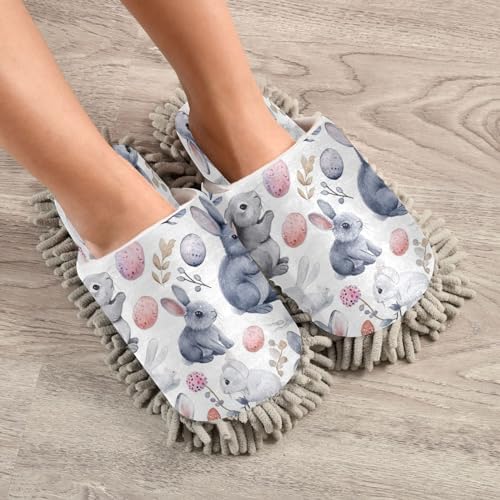 Zhirexin Microfiber Mop Slippers for Men Women Floor Cleaning