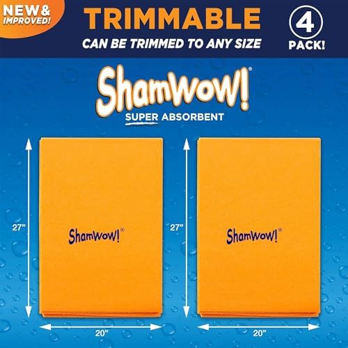 ShamWow Original Super Absorbent Cleaning Towel - 4 Pack Orange