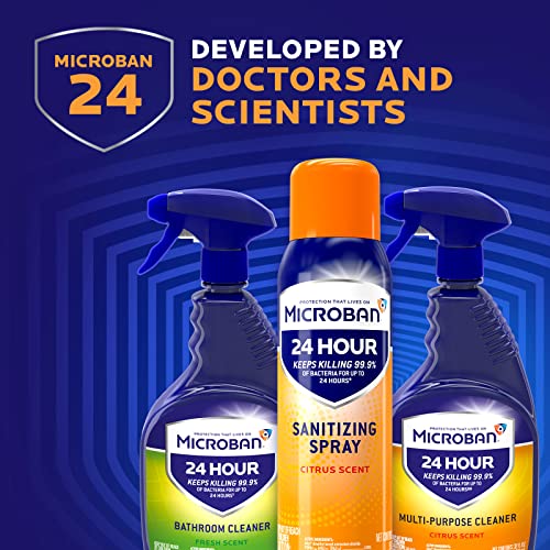 Microban Disinfectant Spray 24 Hour Protection Citrus Scent 2 Count 15oz Each