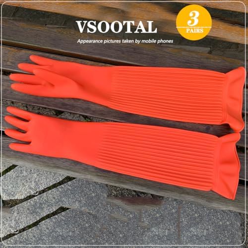 Vsootal 3 Pairs Extra Long Kitchen Gloves with 3 Cleaning Towels 1