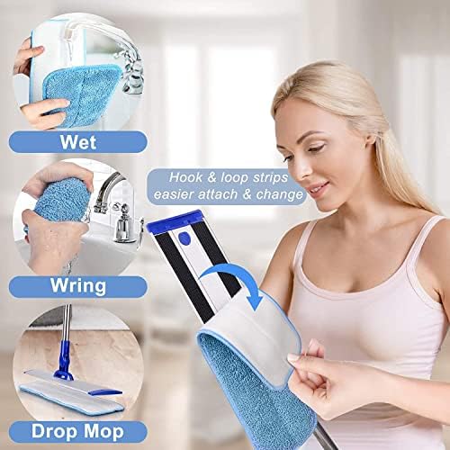 Bryquelin 18 Microfiber Mop with Stainless Steel Handle